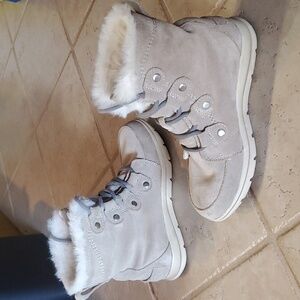 EUC SOREL Women's 7.5 Explorer Joan winter boots. Waterproof suede. No box.